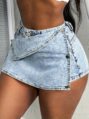Mini Saia Jeans Cintura Alta Skinny | Isabella Denim