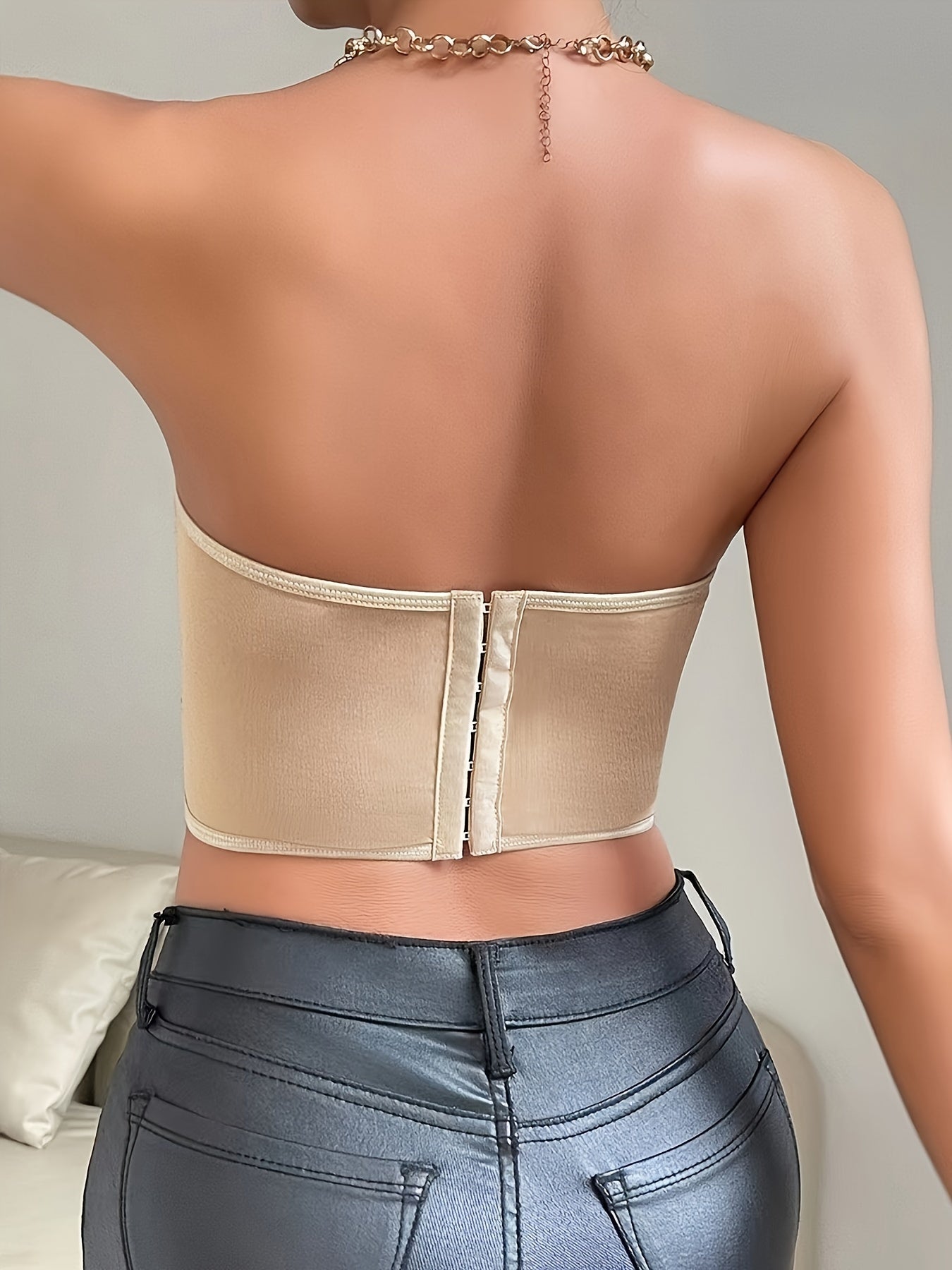 Top Tomara Que Caia Floral Branco Marfim Modelagem Justa | Chloe Florale