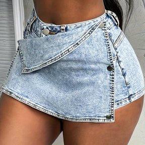 Mini Saia Jeans Cintura Alta Skinny | Isabella Denim