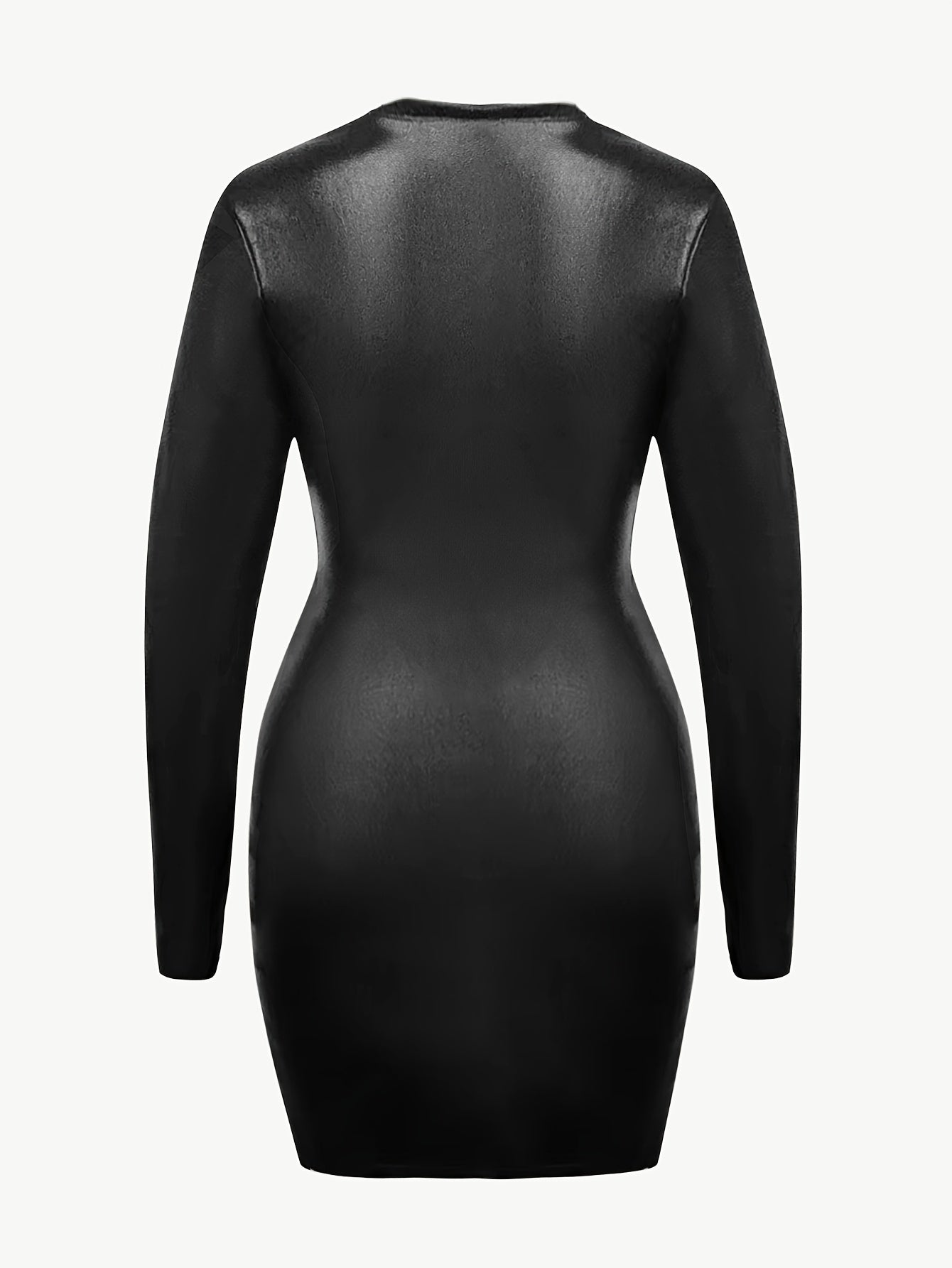 Vestido Mini Bodycon Preto Feminino Manga Curta, Decote Redondo, Cintura Marcada | Valentina Noir