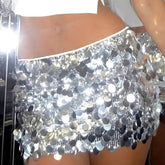 Mini Saia Cintura Alta com Paetês | Agatah Couture