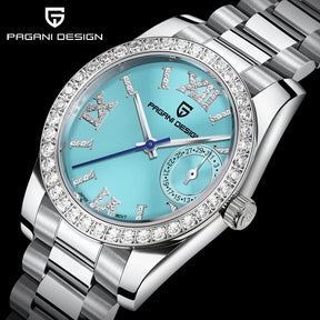 Relógio Feminino Pagani Ocean Quartz com Cristal de Safira e Pulseira de Aço Inoxidável