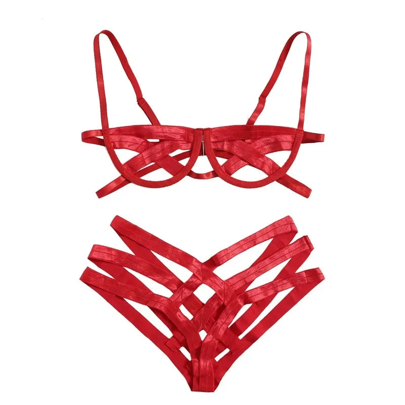 Conjunto Harness Sexy com Detalhes em Renda – Vynce Cage