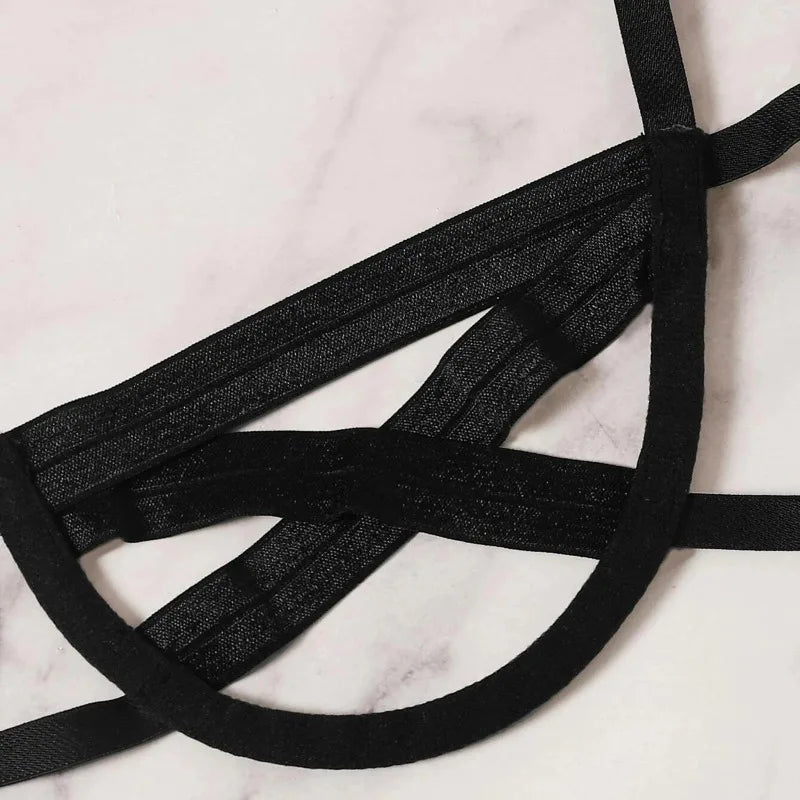Conjunto Harness Sexy com Detalhes em Renda – Vynce Cage