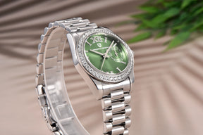 Relógio Feminino Pagani Ocean Quartz com Cristal de Safira e Pulseira de Aço Inoxidável