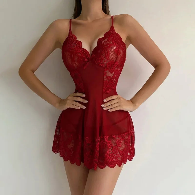 Camisola Curta Sensual com Renda e Transparência | Lunalisse Night