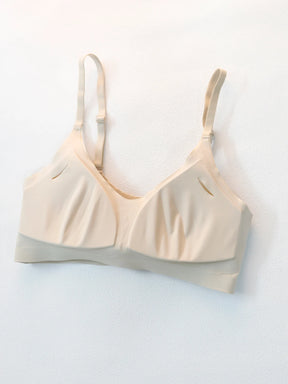 Top Feminino Sem Costura com Bojo Removível e Decote V Elástica Suave Velsa