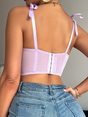 Corset Roxo Floral de Renda Feminino | Mariana Couture