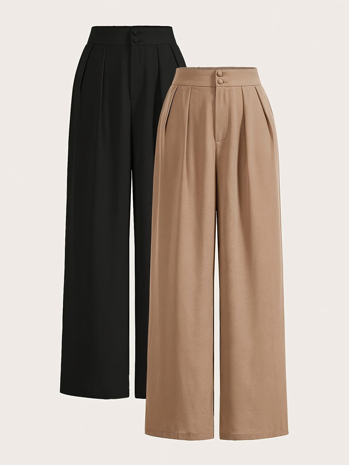 Calças Femininas Cintura Alta Perna Larga - Sofia Chic - LumiaVibe