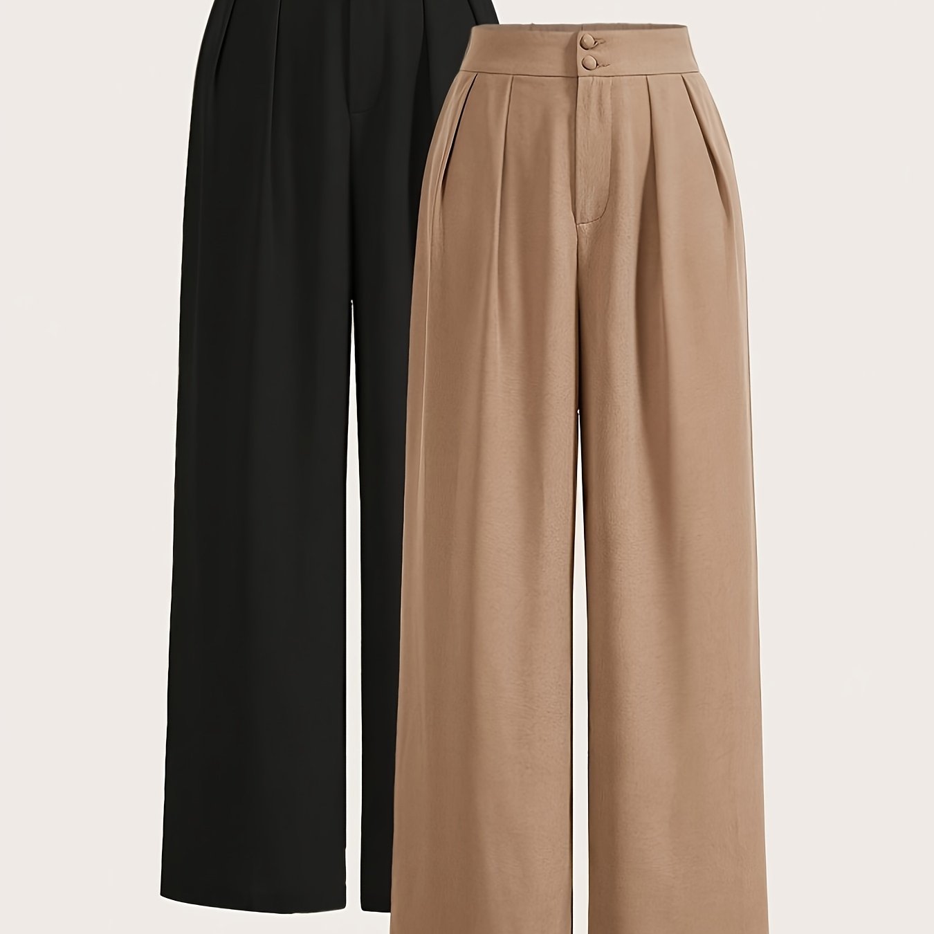 Calças Femininas Cintura Alta Perna Larga - Sofia Chic - LumiaVibe