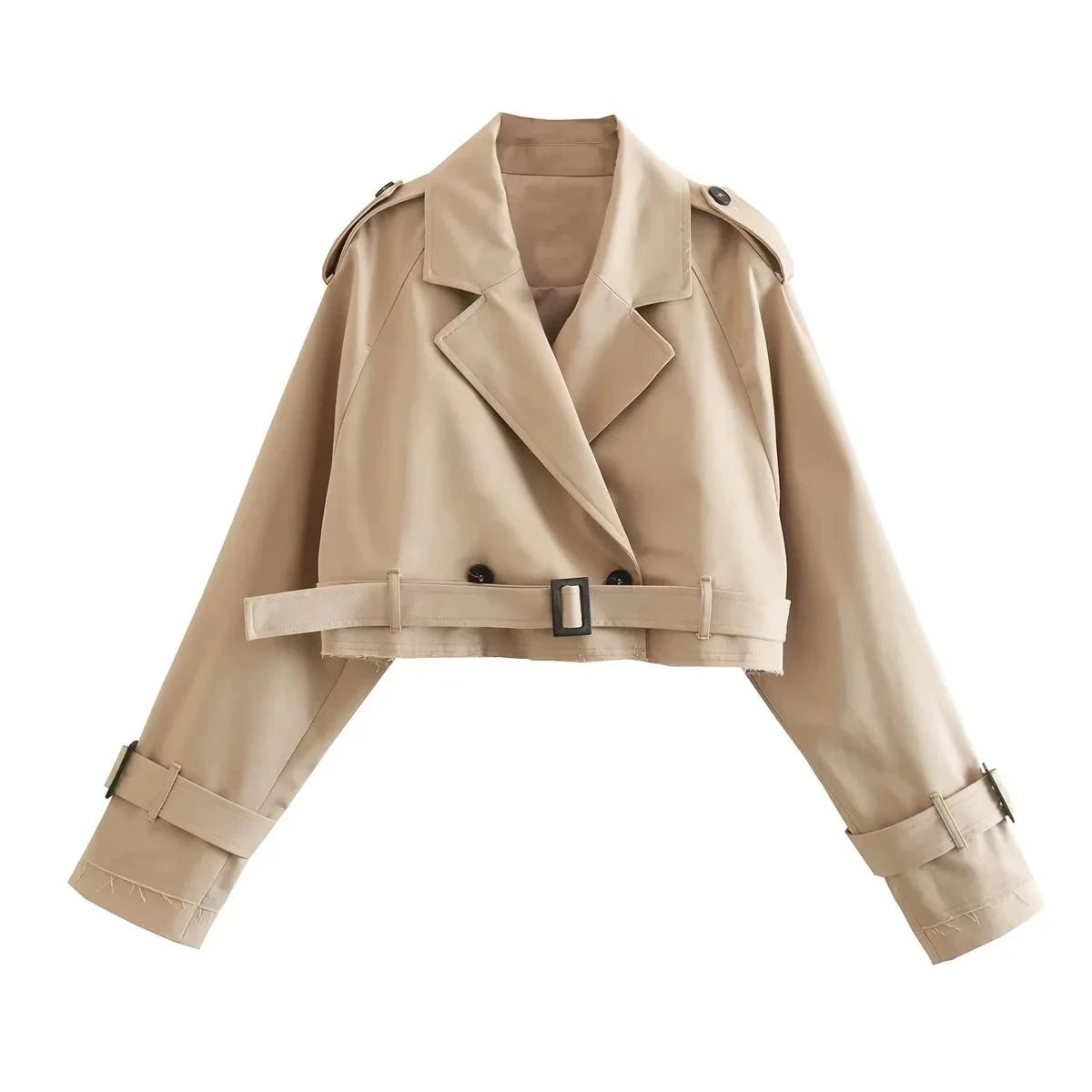 Jaqueta Trench Cropped Feminina | Vibe Chic - LumiaVibe