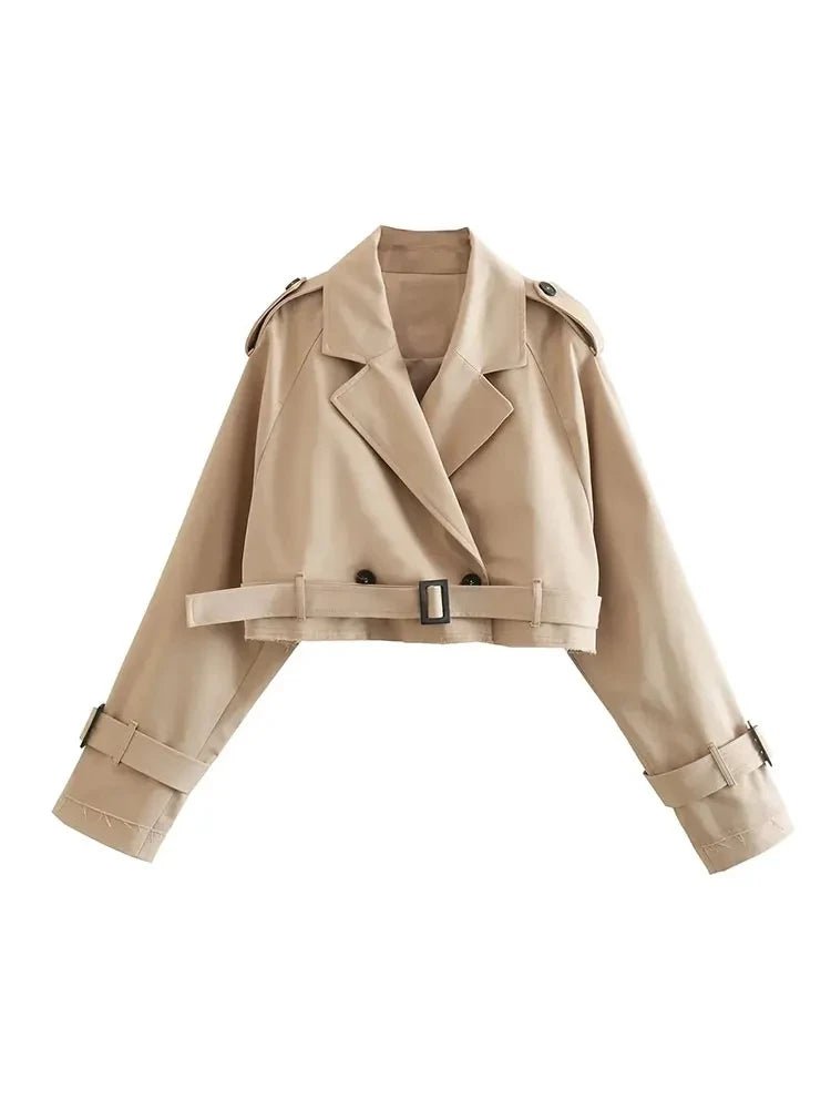 Jaqueta Trench Cropped Feminina | Vibe Chic - LumiaVibe