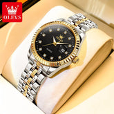 Relógio Feminino de Aço Inoxidável - OLEVS Luxury Diamond - LumiaVibe