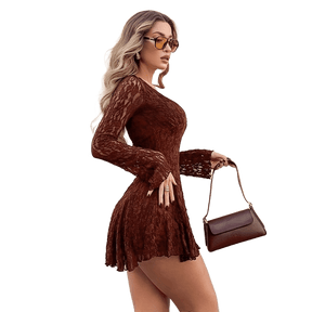 Vestido Scarllet | Sexy Bodycon com Decote V e Manga Longa - LumiaVibe