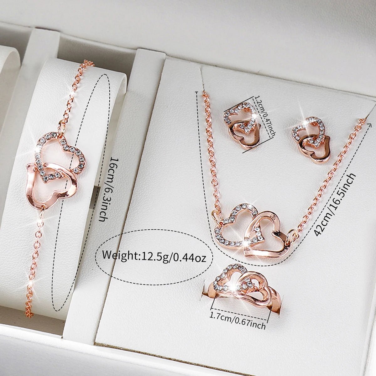 Women Luxe Set | Relógio Quartz de Couro com Acessórios Rose Gold - LumiaVibe